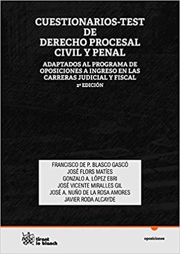 Livro PDF Cuestionarios-Test de Derecho Procesal Civil y Penal: Adaptados al Programa de Oposiciones a Ingreso en las Carreras Judicial y Fiscal