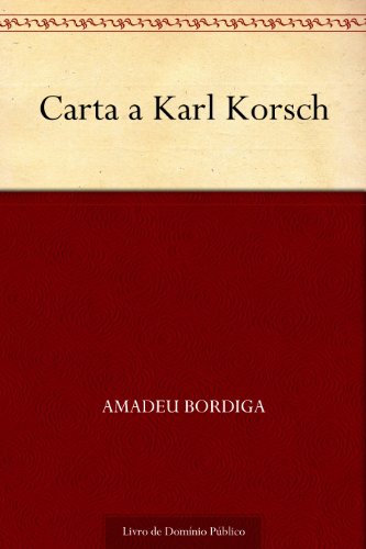 Capa do livro: Carta a Karl Korsch - Ler Online pdf