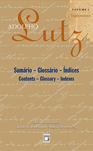 Livro PDF Adolpho Lutz – Sumário – Glossário – Índices – v.1, Suplemento