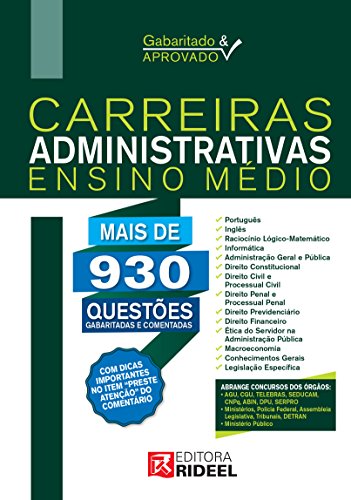 Livro PDF Gabaritado e Aprovado – Carreiras Administrativas (Ensino MÉDIO)