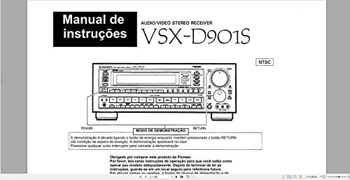 Livro PDF MANUAL EM PORTUGUÊS PIONEER VSX-D901S: MANUAL COMPLETO TODO ILUSTRADO