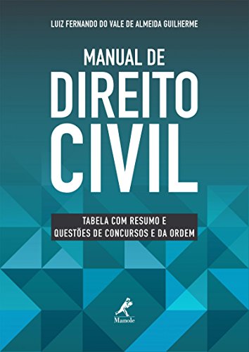 Livro PDF Manual de direito civil: tabela com resumo e questões de concursos e da Ordem