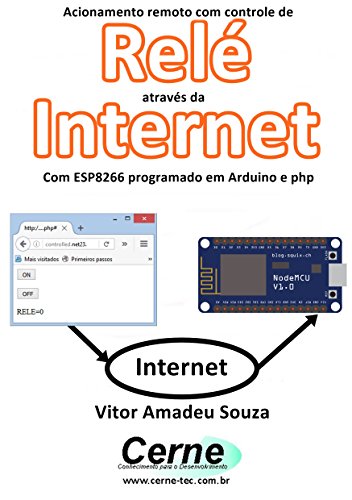 Capa do livro: Acionamento remoto com controle de Relé Através da Internet Com ESP8266 programado em Arduino e php - Ler Online pdf