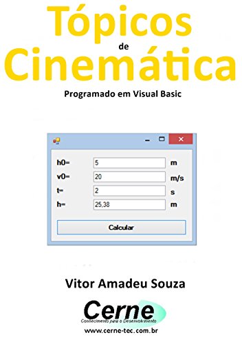 Livro PDF Tópicos de Cinemática Programado em Visual Basic