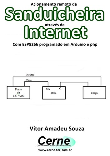 Livro PDF Acionamento remoto de Sanduicheira através da Internet Com ESP8266 programado em Arduino e php