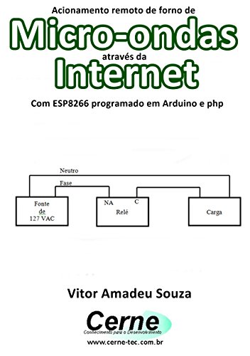 Livro PDF Acionamento remoto de forno de Micro-ondas através da Internet Com ESP8266 programado em Arduino e php
