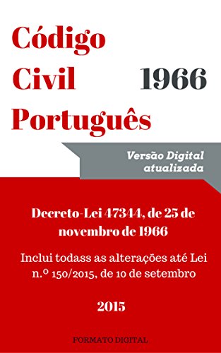 Livro PDF Código Civil Português de 1966: Atualizado até setembro de 2015