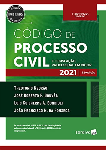 Capa do livro: Código de Processo Civil e Legislação Processual em Vigor – 52ª Edição 2021 - Ler Online pdf