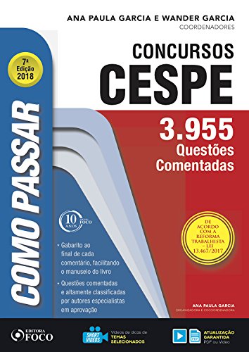 Livro PDF Como passar em concursos CESPE: 3.955 questões comentadas