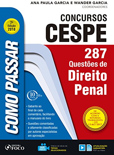 Livro PDF Como passar em concursos CESPE: direito penal: 287 questões de direito penal