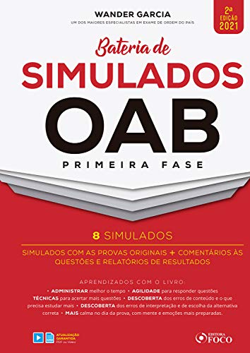 Capa do livro: Bateria de simulados OAB primeira fase: Simulados com as provas originais + Comentários às questões e relatórios de resultados - Ler Online pdf