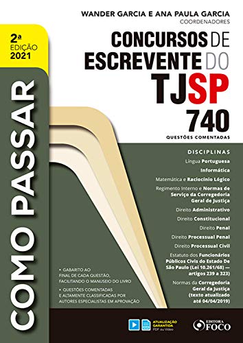 Livro PDF Como Passar Concursos de Escrevente do TJSP: 740 questões comentadas