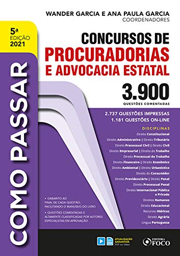 Livro PDF Como passar concursos de procuradorias e advocacia estatal: 3.900 questões comentadas