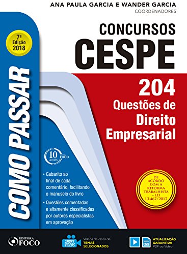 Livro PDF Como passar em concursos CESPE: direito empresarial: 204 questões de direito empresarial