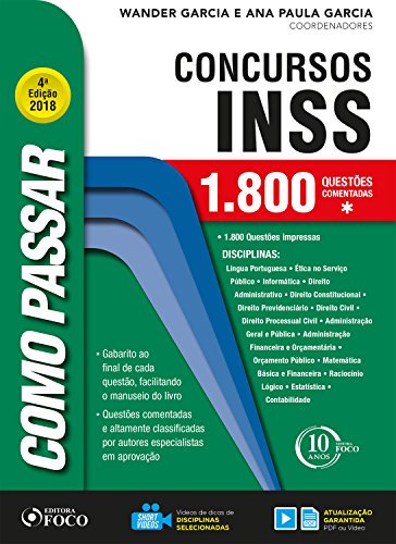 Livro PDF Como passar em concursos do INSS: 1.800 questões comentadas