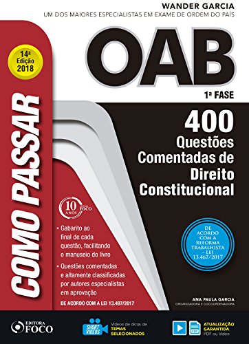 Livro PDF Como passar na OAB 1ª Fase: direito constitucional: 400 questões comentadas