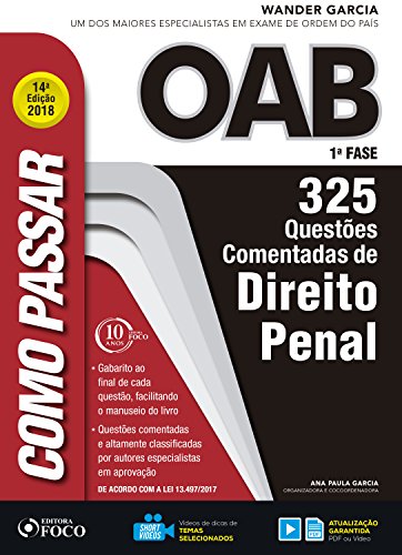Livro PDF Como passar na OAB 1ª Fase: direito penal: 325 questões comentadas