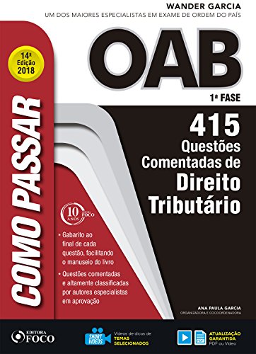 Livro PDF Como passar na OAB 1ª Fase: direito tributário: 415 questões comentadas