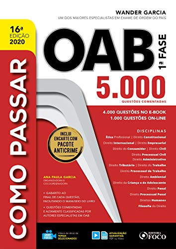 Capa do livro: Como passar na OAB 5.000 questões: 5.000 Questões comentadas – 2020 - Ler Online pdf