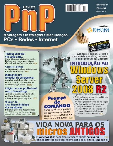 Livro PDF PnP Digital nº 17 – Introdução ao Windows Server 2008 R2, Prompt de Comando, Computadores Antigos e outros assuntos