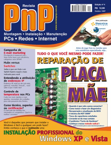 Livro PDF PnP Digital nº 4 – Reparação de placa-mãe, instalação profissional do Windows, controle de temperatura dos PCs, atribuição de endereços IP, e-mail marketing