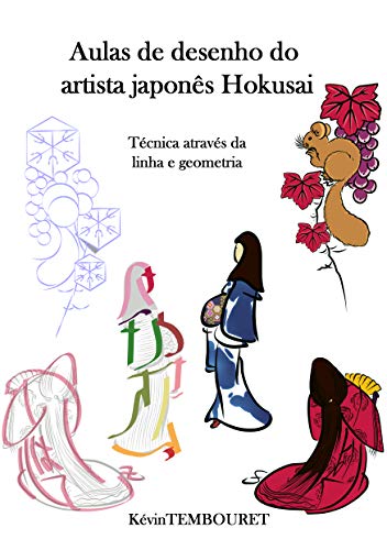 Livro PDF Aulas de desenho do artista japonês Hokusai: Técnica através da linha e geometria